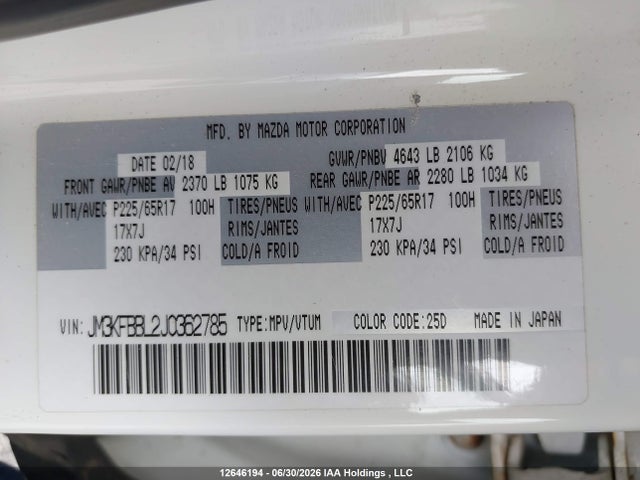 Mazda Cx-5 Gx 2018 JM3KFBBL2J0362785 Image 18