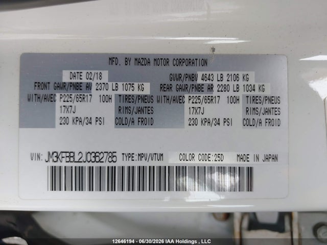 Mazda Cx-5 Gx 2018 JM3KFBBL2J0362785 Image 9