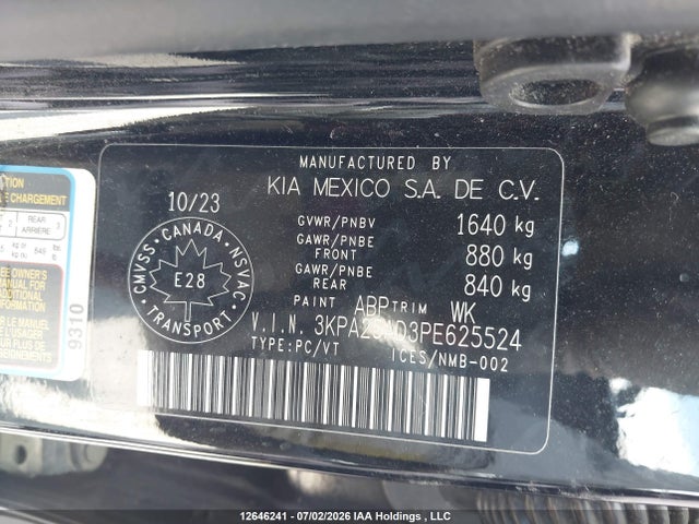 Продаж на аукціоні авто 2023 Kia Rio Lx Premium/lx+, vin: 3KPA25AD3PE625524, номер лоту: 12646241
