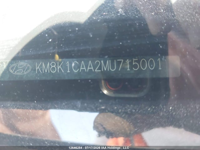 12646284 :رقم المزاد ، KM8K1CAA2MU715001 vin ، 2021 Hyundai Kona Se مزاد بيع