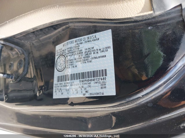 12646296 :رقم المزاد ، 1FAFP40404F127680 vin ، 2004 Ford Mustang مزاد بيع