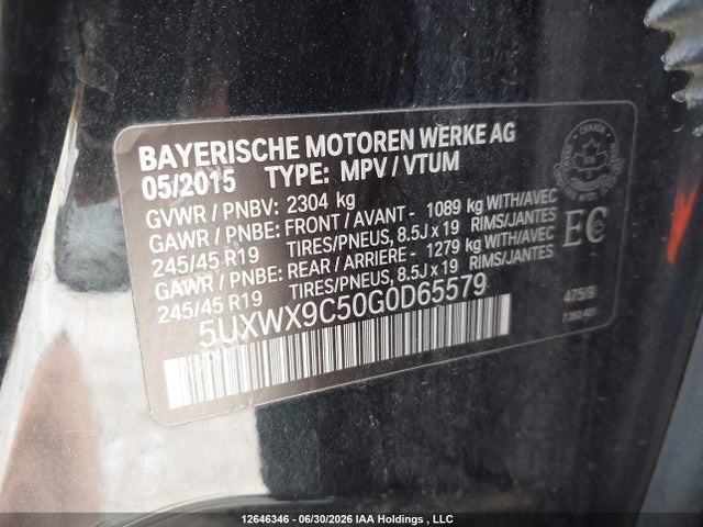 5UXWX9C50G0D65579 BMW X3 Xdrive28i