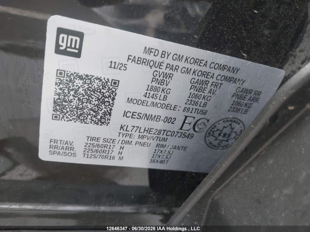 Chevrolet TRAX 1LT 2026 KL77LHE28TC073549 Image 9