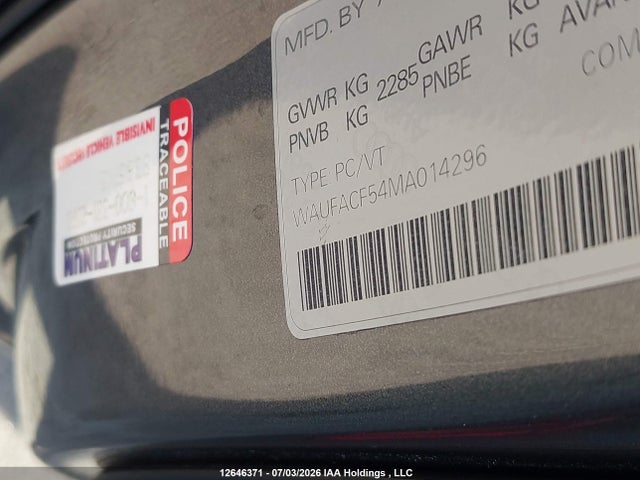 WAUFACF54MA014296 Audi A5 2.0t Progressiv