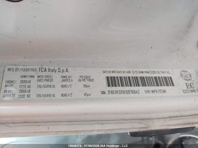 RAM Promaster City Slt 2015 ZFBERFDTXF6978842 Image 20