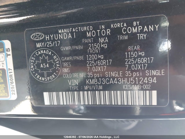Hyundai TUCSON SE 2017 KM8J3CA43HU512494 Image 9