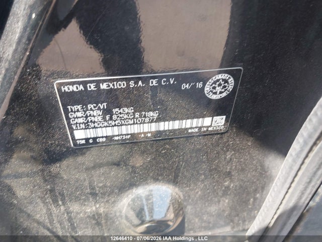3HGGK5H5XGM107877 Honda FIT LX
