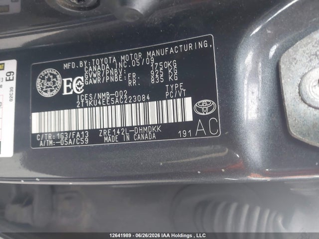 12641989 :رقم المزاد ، 2T1KU4EE5AC223084 vin ، 2010 Toyota Matrix مزاد بيع
