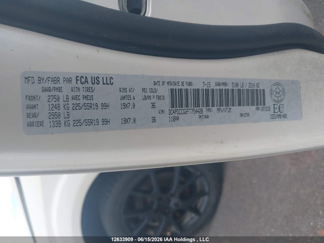 Dodge Journey Sxt 2015 3C4PDCCG2FT754428 Image 9