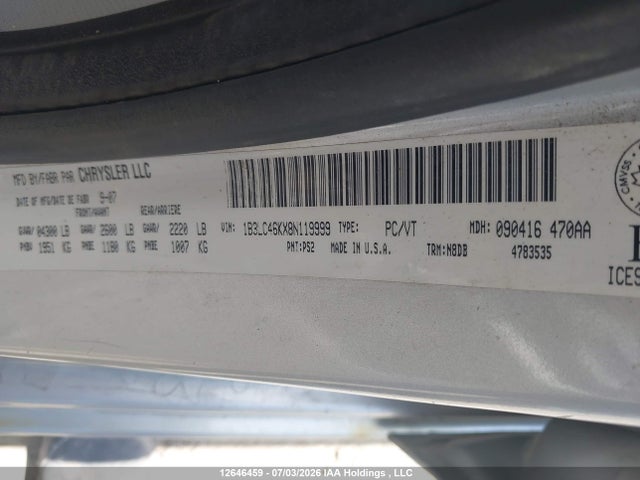 Продаж на аукціоні авто 2008 Dodge Avenger Se, vin: 1B3LC46KX8N119999, номер лоту: 12646459