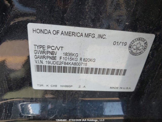 19UDE2F84KA800715 Acura ILX