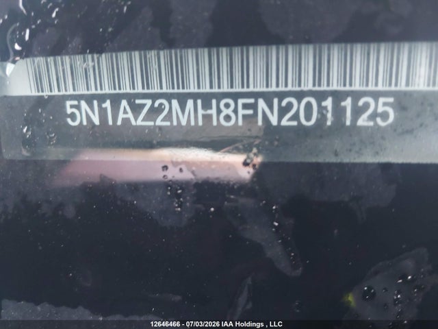 12646466 :رقم المزاد ، 5N1AZ2MH8FN201125 vin ، 2015 Nissan Murano Platinum/sl/sv مزاد بيع