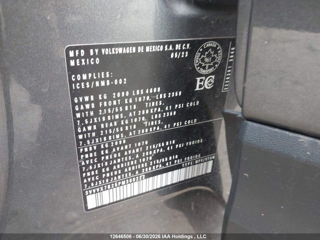 3VVVX7B25PM360222 Volkswagen Taos Comfortline