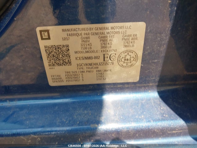 Продажа на аукционе авто 2018 Chevrolet Silverado 1500 Work Truck, vin: 1GCVKNEHXJZ215779, номер лота: 12646508