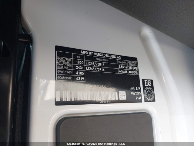 Mercedes-Benz Sprinter 2500 2025 W1Z4KFHY7SP837659 Image 9