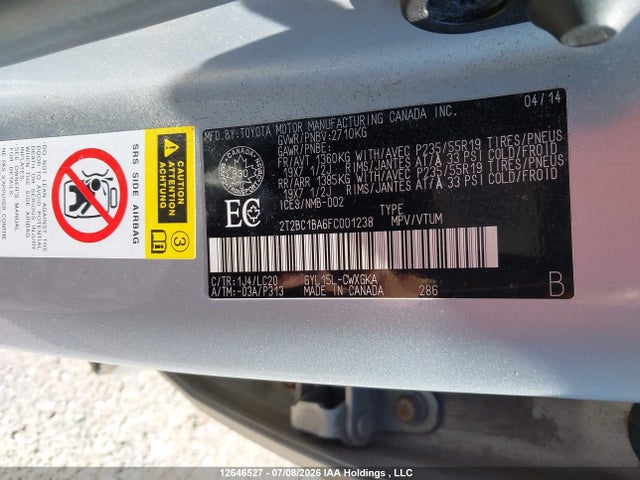 2T2BC1BA6FC001238 Lexus RX 450H
