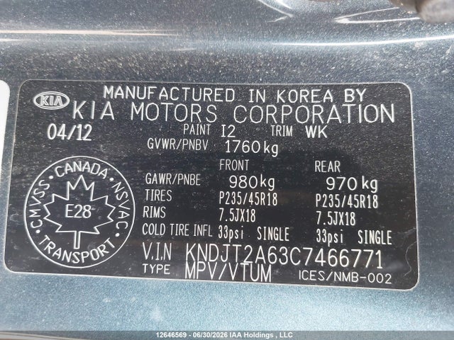 Aukcja sprzedaży 2012 Kia Soul +/!/sport, vin: KNDJT2A63C7466771, numer aukcji: 12646569