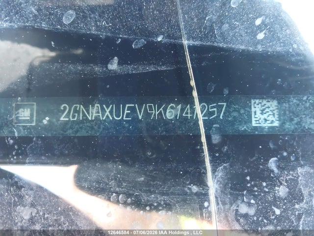 2019 Chevrolet Equinox Lt მანქანა იყიდება აუქციონზე, vin: 2GNAXUEV9K6141257, აუქციონის ნომერი: 12646584