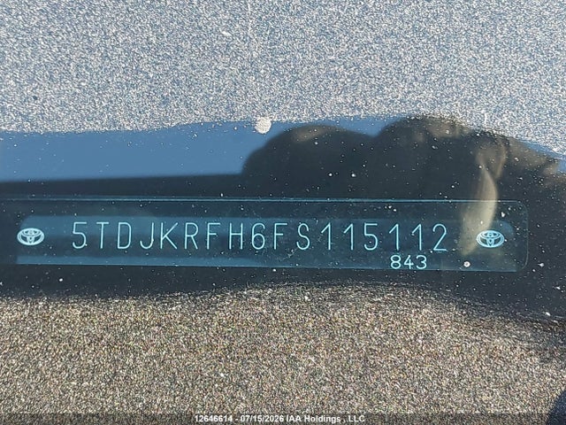 5TDJKRFH6FS115112 Toyota Highlander Xle