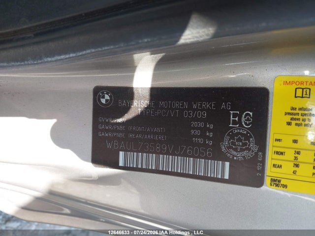 Aukcja sprzedaży 2009 Bmw 128i, vin: WBAUL73589VJ76056, numer aukcji: 12646633