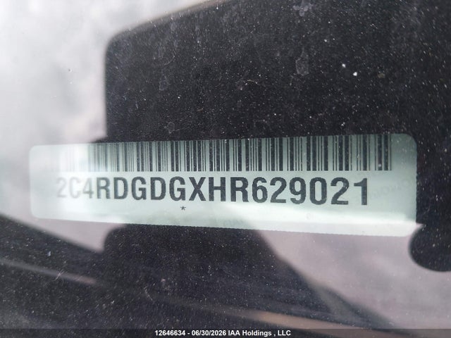 12646634 :رقم المزاد ، 2C4RDGDGXHR629021 vin ، 2017 Dodge Grand Caravan Crew مزاد بيع