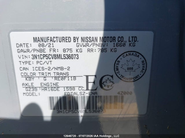 Nissan KICKS SV 2021 3N1CP5CV8ML536073 Image 18