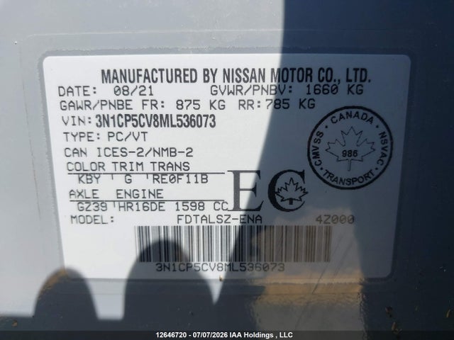 Nissan KICKS SV 2021 3N1CP5CV8ML536073 Image 9