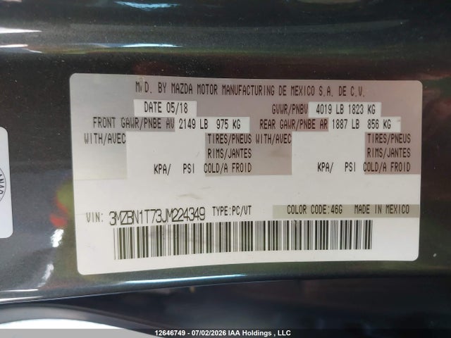 Mazda 3 SE 2018 3MZBN1T73JM224349 Image 9