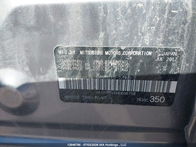 Mitsubishi LANCER ES 2017 JA32U2FU0HU606758 Image 9