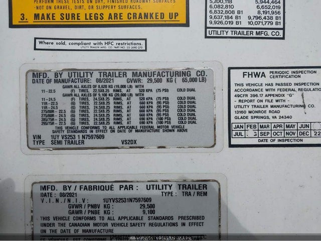 Utility Trailer Mfg Trailer 2022 1UYVS2531N7597609 Image 11