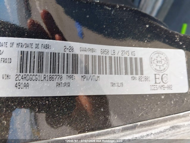 Dodge Grand Caravan Premium Plus 2020 2C4RDGCG1LR186770 Image 19