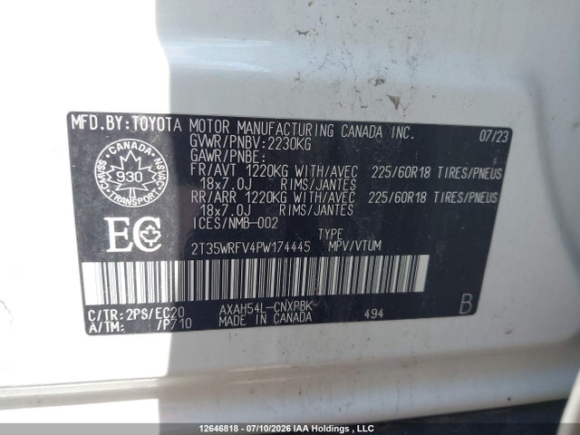 Aukcja sprzedaży 2023 Toyota Rav4 Hybrid Xse, vin: 2T35WRFV4PW174445, numer aukcji: 12646818