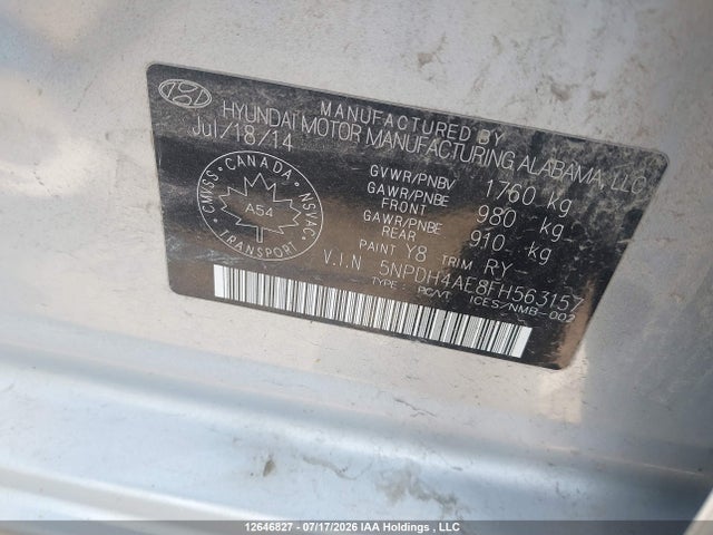 Hyundai ELANTRA GL 2015 5NPDH4AE8FH563157 Image 9