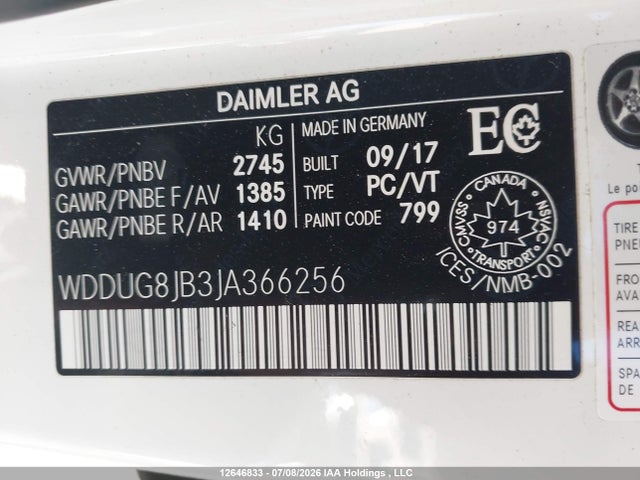 WDDUG8JB3JA366256 Mercedes-Benz Amg S 63 4matic