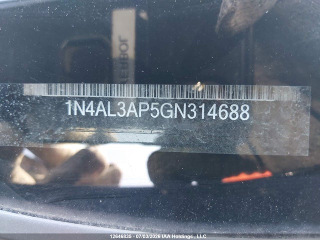 Aukcja sprzedaży 2016 Nissan Altima 2.5/2.5 S/2.5 Sl Tech/2.5 Sr/2.5 Sv, vin: 1N4AL3AP5GN314688, numer aukcji: 12646835