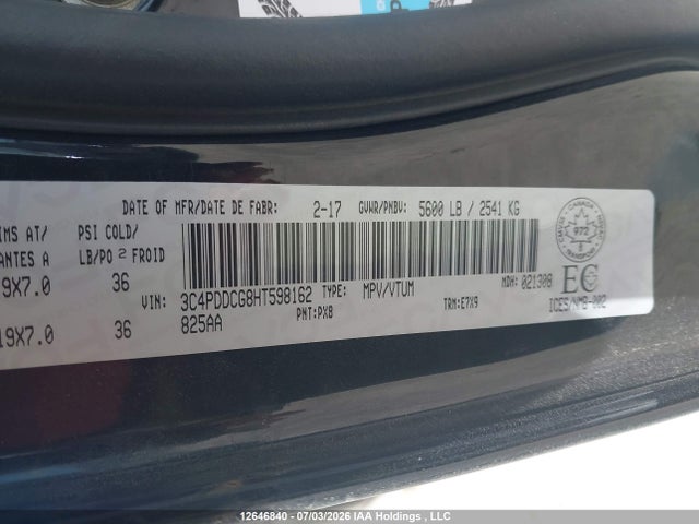 3C4PDDCG8HT598162 Dodge Journey