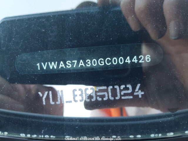 Продаж на аукціоні авто 2016 Volkswagen Passat S/r-line, vin: 1VWAS7A30GC004426, номер лоту: 12646863