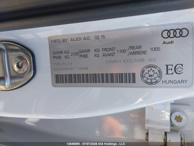 Audi A3 2.0t Technik 2015 WAUFFRFF9F1113938 Image 9