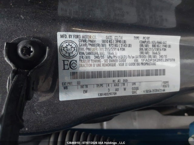 Ford Focus 2014 1FADP3K26EL297378 Image 20