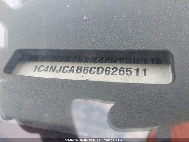 12646926 :رقم المزاد ، 1C4NJCAB6CD626511 vin ، 2012 Jeep Compass مزاد بيع