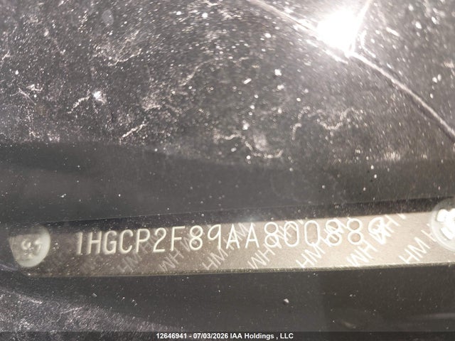 2010 Honda Accord Exl მანქანა იყიდება აუქციონზე, vin: 1HGCP2F89AA800889, აუქციონის ნომერი: 12646941