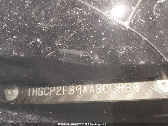 2010 Honda Accord Exl მანქანა იყიდება აუქციონზე, vin: 1HGCP2F89AA800889, აუქციონის ნომერი: 12646941