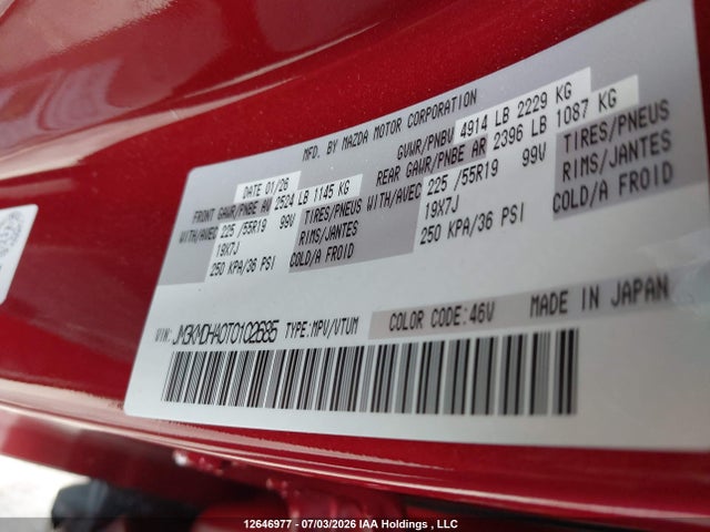 Aukcja sprzedaży 2026 Mazda Cx -5 Gt 4dr Awd, vin: JM3KMDHA0T0102685, numer aukcji: 12646977