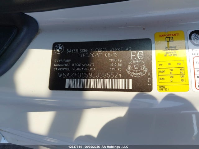 Продаж на аукціоні авто 2013 Bmw 328i Xdrive, vin: WBAKF3C59DJ385524, номер лоту: 12637714