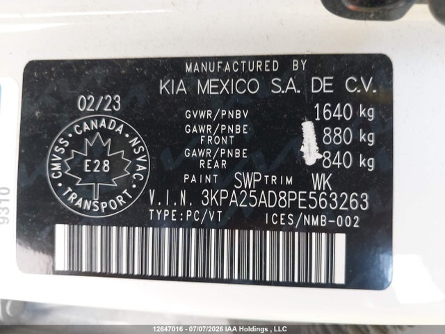 KIA Rio Lx Premium/lx+ 2023 3KPA25AD8PE563263 Image 9