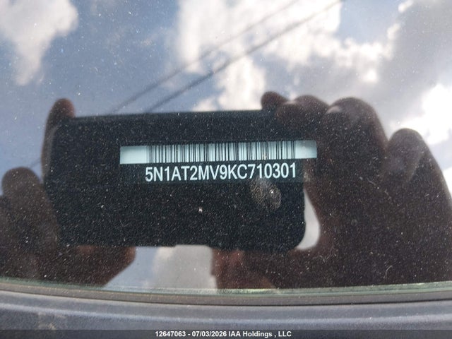 5N1AT2MV9KC710301 Nissan Rogue S/sl/sv