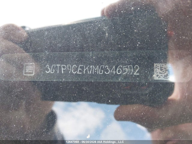 12647068 :رقم المزاد ، 3GTP9CEK1MG346592 vin ، 2021 Gmc Sierra K1500 Elevation مزاد بيع