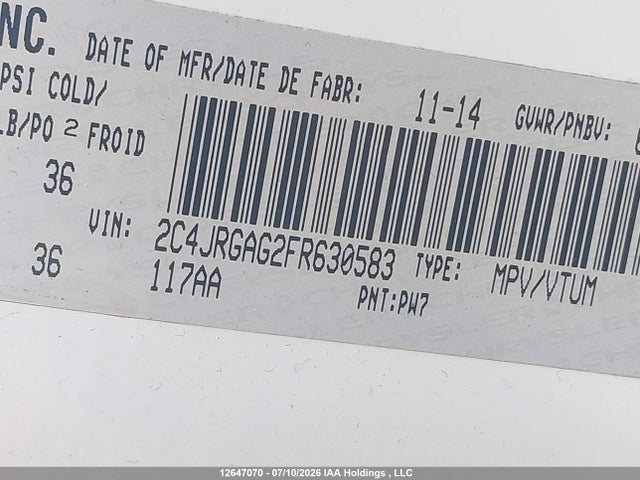 2C4JRGAG2FR630583 Dodge Caravan