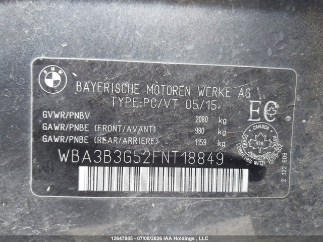 WBA3B3G52FNT18849 BMW 328 XI