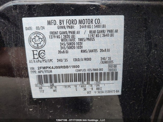 Ford Edge Sel/st Line 2024 2FMPK4J99RBB11800 Image 9